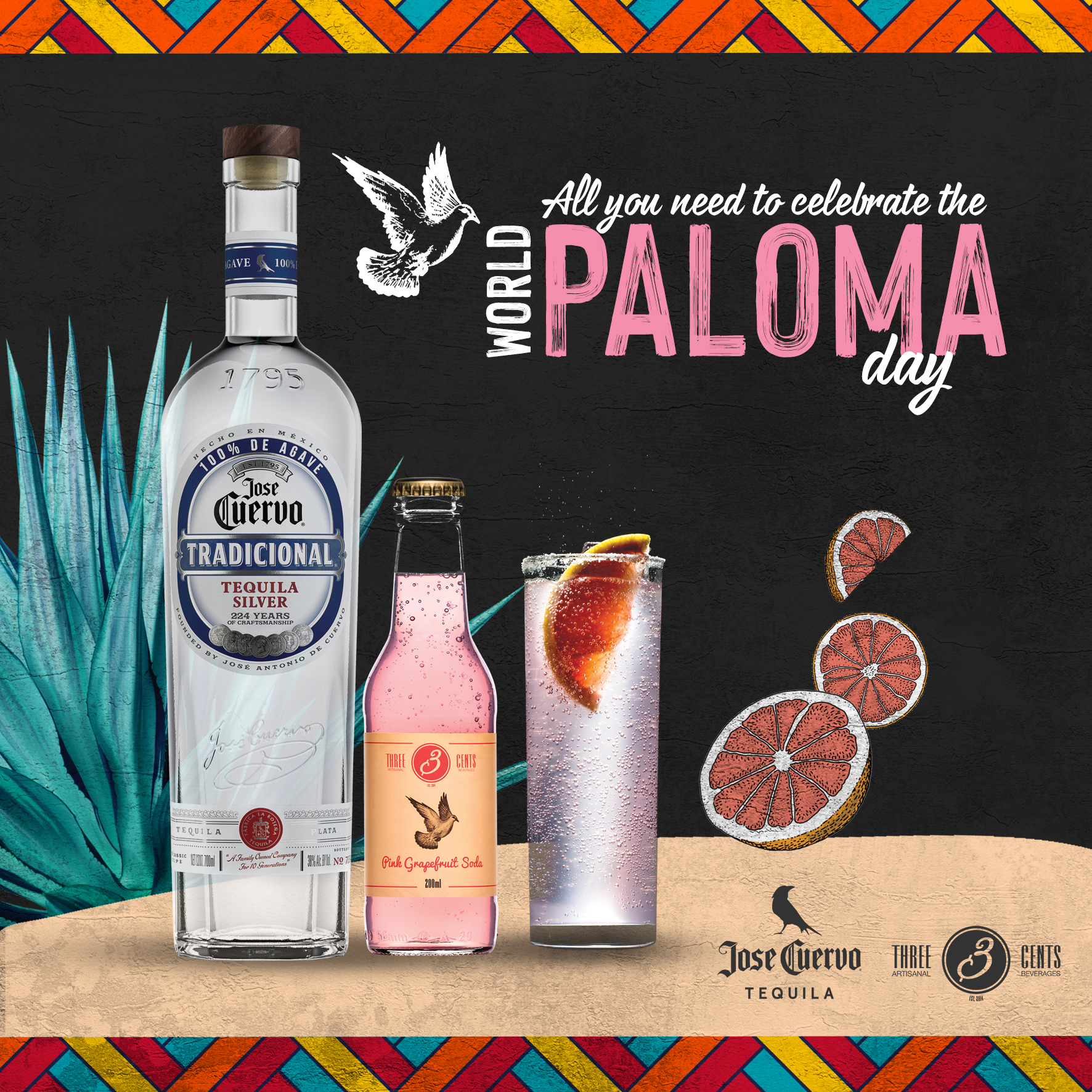 Πως θα γιορτάσεις την ημέρα της Paloma με Jose Cuervo & Three Cents Pink Grapefruit Soda!