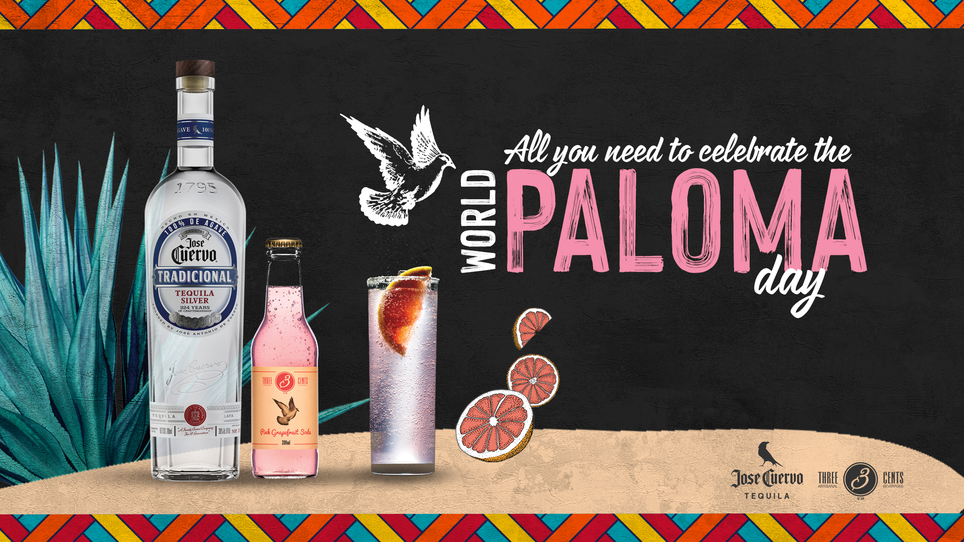 Πως θα γιορτάσεις την ημέρα της Paloma με Jose Cuervo & Three Cents Pink Grapefruit Soda!