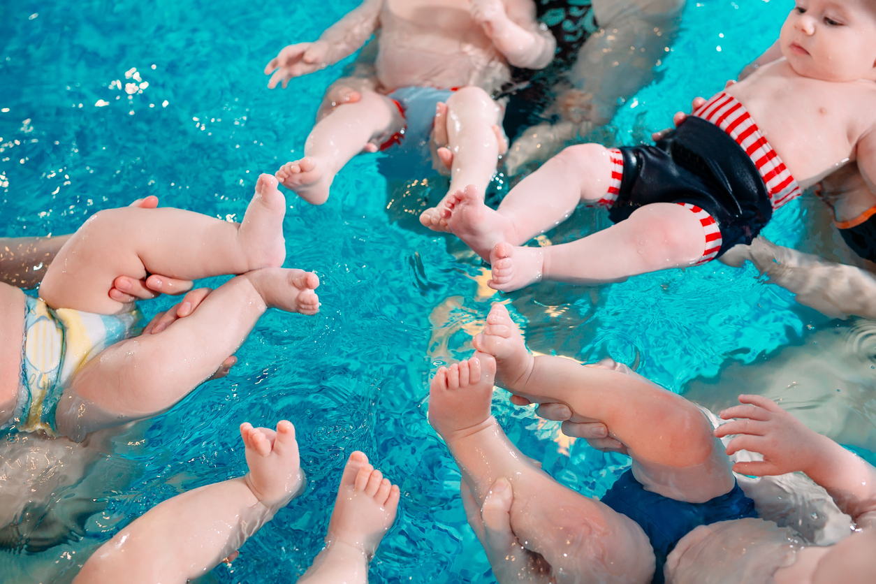 baby swimming