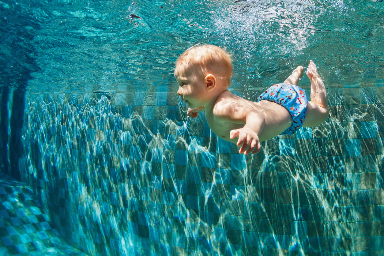 baby swimming