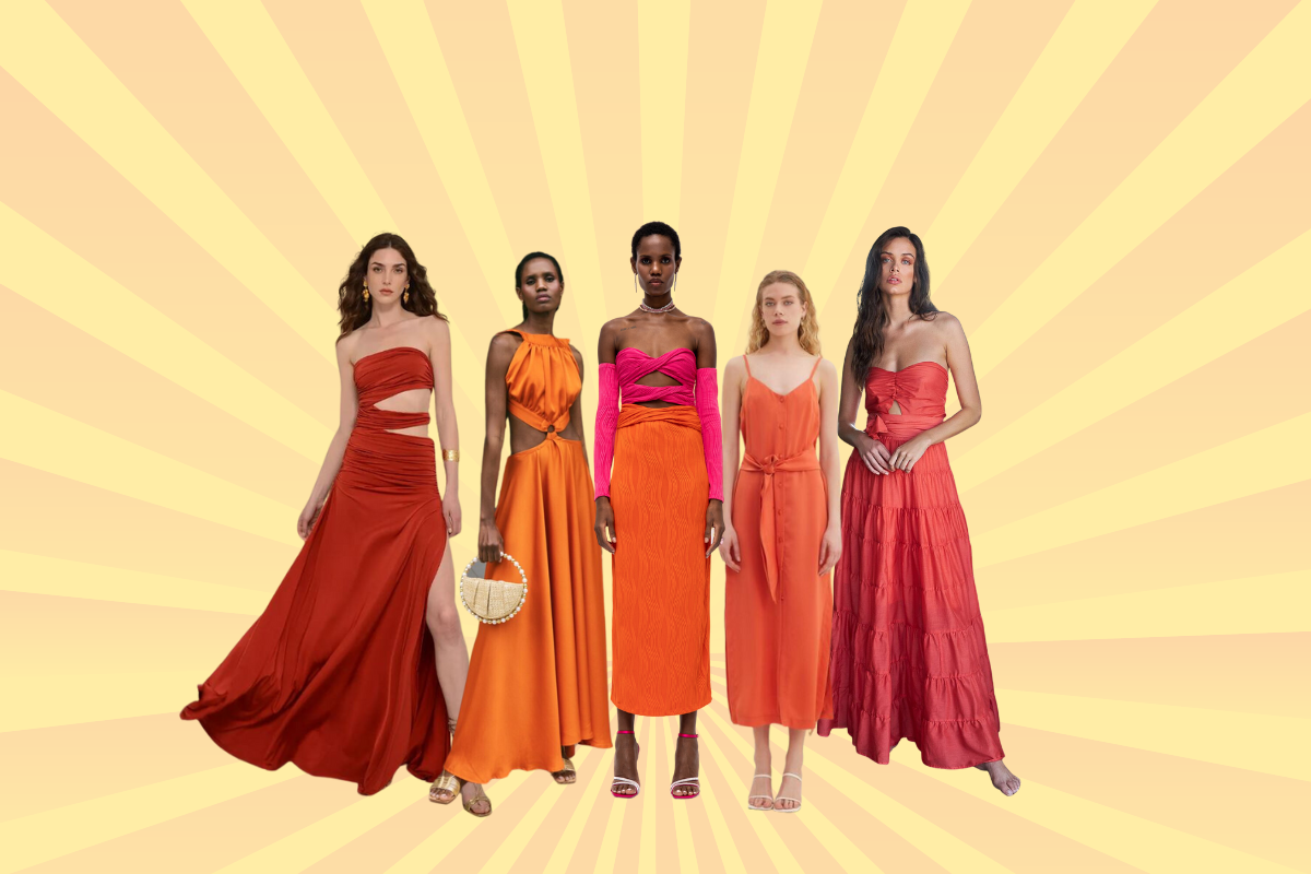 5 φορέματα που θυμίζουν ηλιοβασίλεμα στη Σαντορίνη